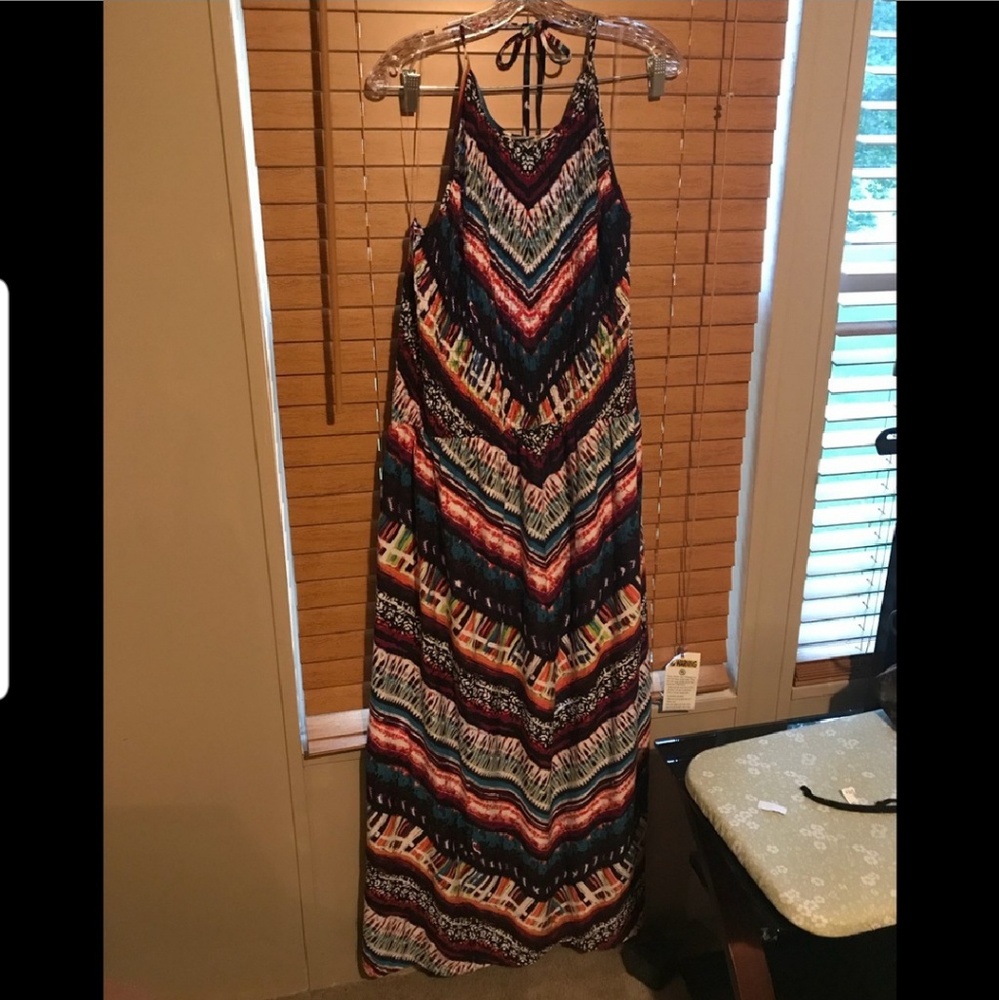 Plus size halter maxi dress